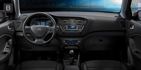 Der Innenraum des neuen Hyundai i20 in Comfort Grey.