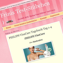 Web-Reporterin Frini-Thala brichtet auf ihrem eigenen Blog über Philips VisaCare.